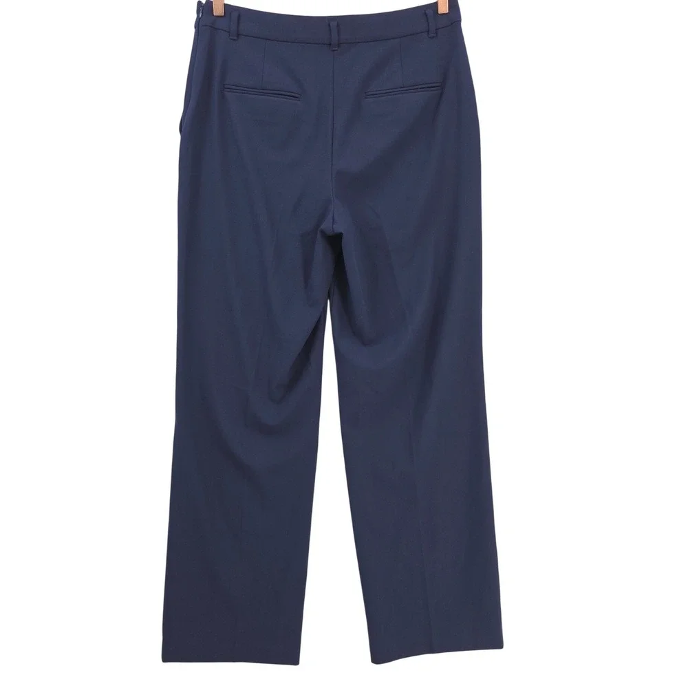 Ann Taylor Womens 12T Navy The Wide Leg Pant in Doubleweave